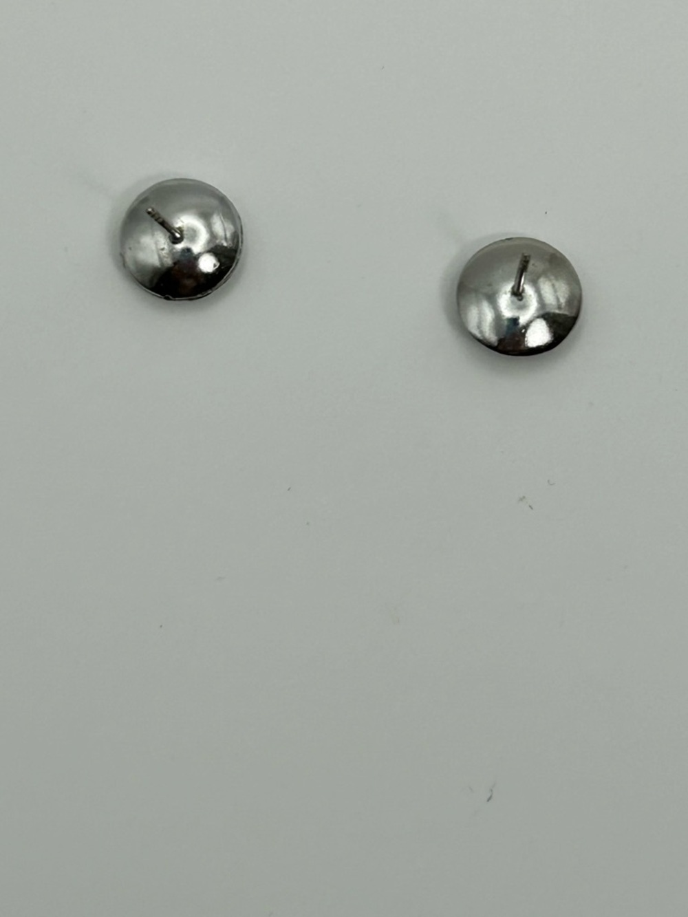 Sterling Silver Textured Dome Stud Earrings .5" Stamped 925 No Backs - Picture 6 of 8